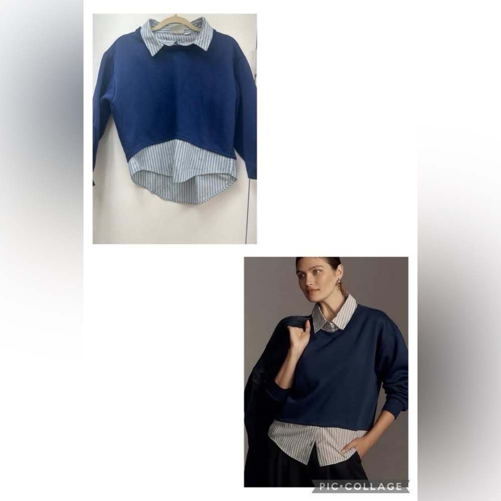 Anthropologie | Maeve | Layered Oversized Twofer Sweatshirt | Size: xxsmall